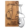 Wallity Nostalgic Scooter Escultura de pared Negro y Nogal